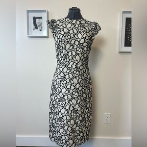 Floral Lace Tea Length Dress